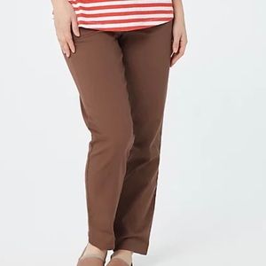 Denim&Co Original Waist Stretch Petite Pants w/ Side Pockets (A43881)